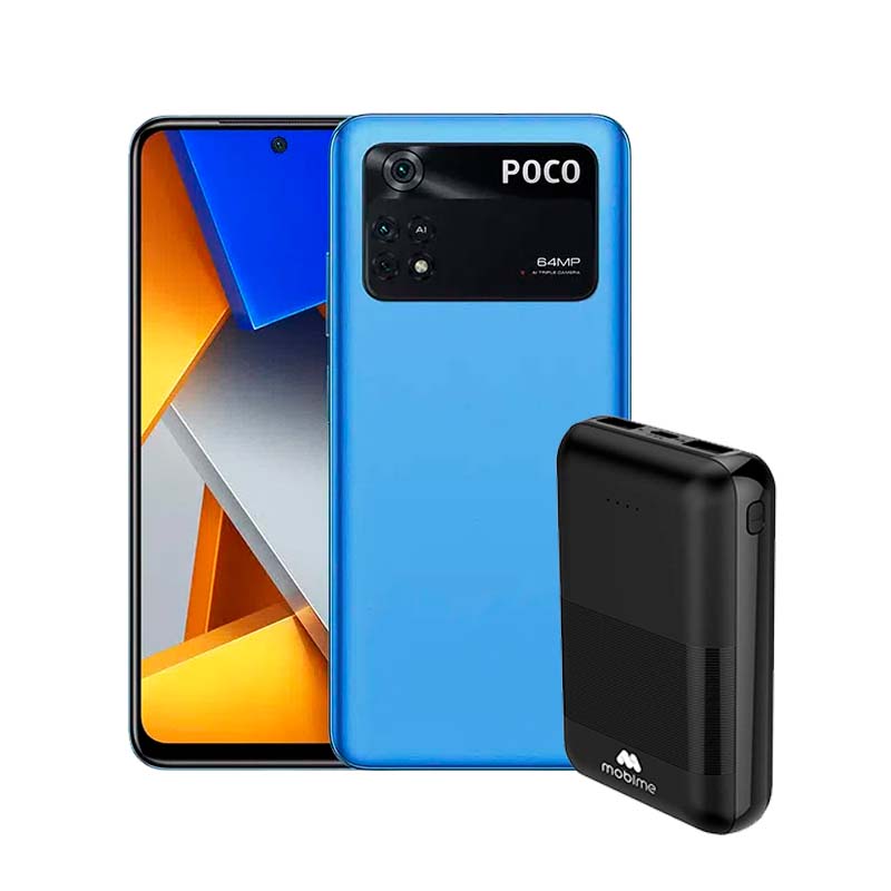 Combo Xiaomi Poco M4 Pro 128GB 6GB Azul + MOBIME Cargador Portátil 10,000mAh