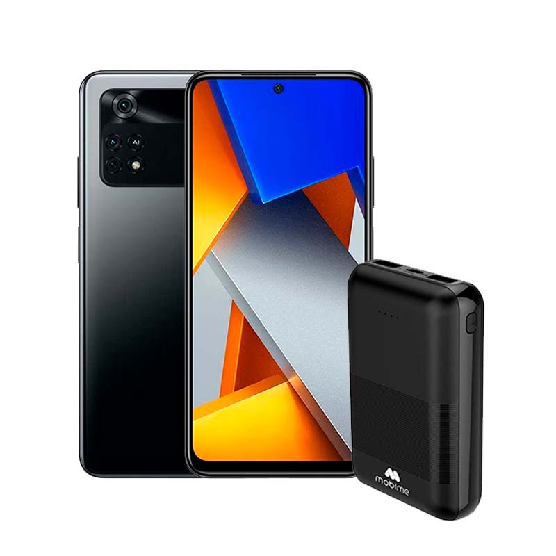 Combo Xiaomi Poco M4 Pro 128GB 6GB Ram Negro + MOBIME Cargador Portátil 10,000mAh	