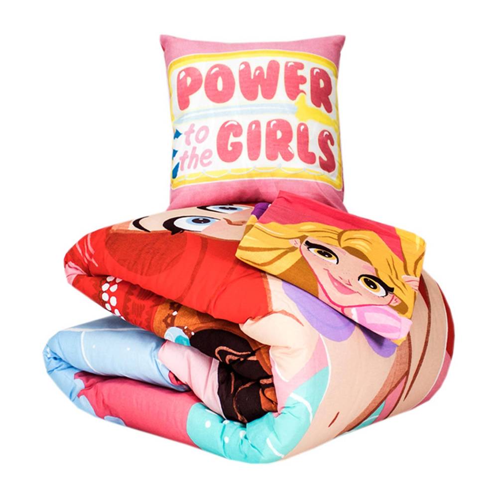 Colcha Edredón Individual Doble Vista Reversible Disney Princesas