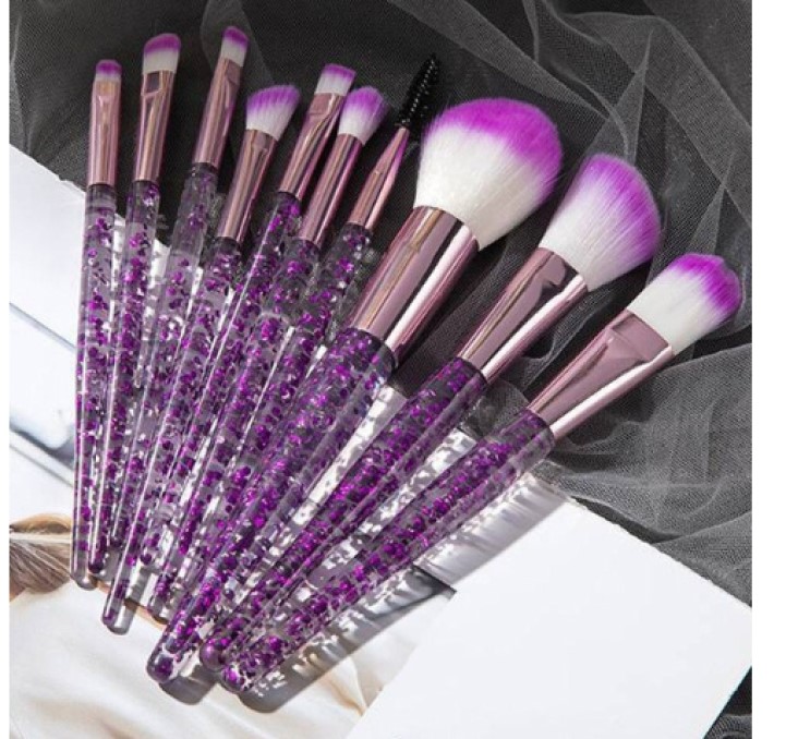 Set 10 Brochas Maquillaje Profesional Cepillos Ojos Bonita