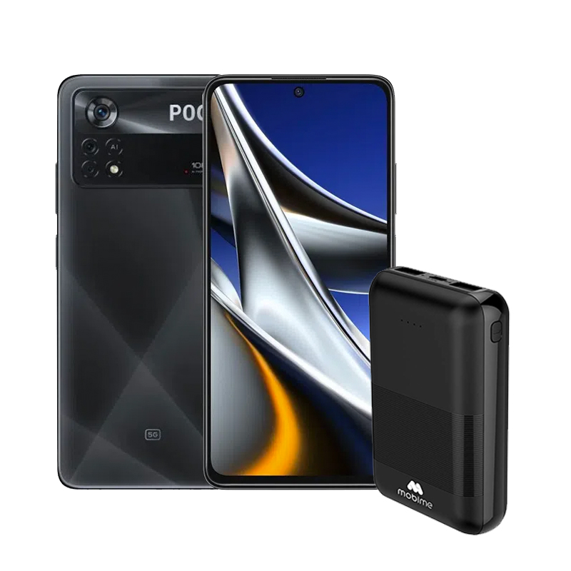 Combo Xiaomi Poco X4 Pro 5G 128GB 6GB Negro + MOBIME Cargador Portátil 10,000mAh	