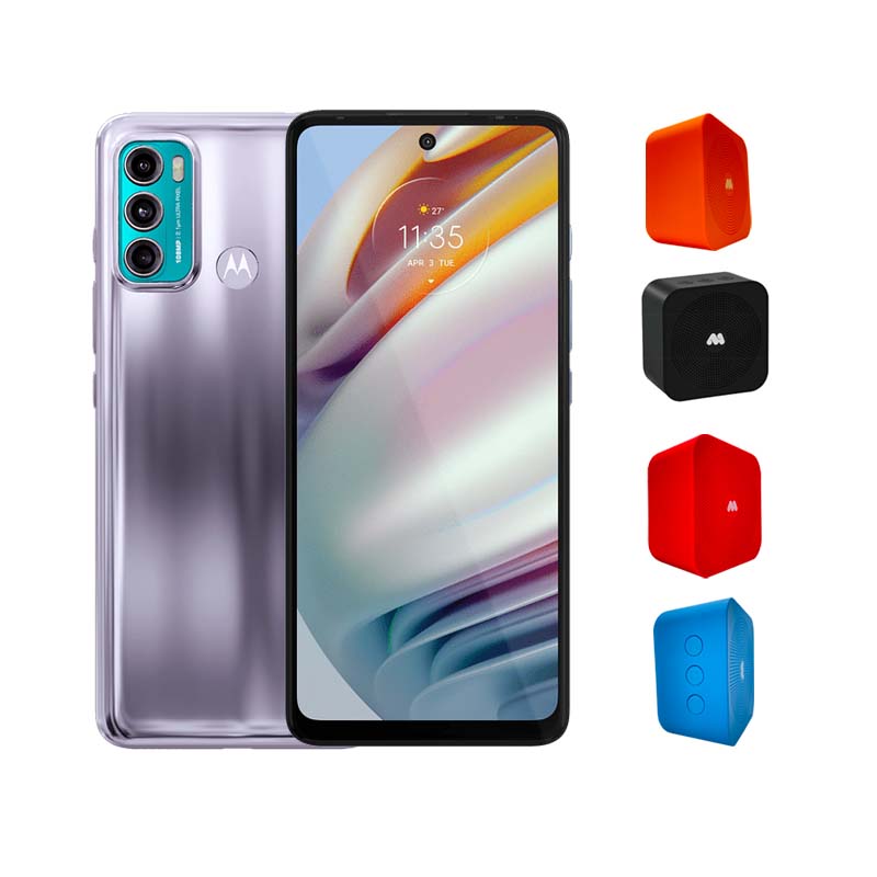 Combo Motorola Moto G60 128GB 4GB Plata + MOBIME Bocina Portátil
