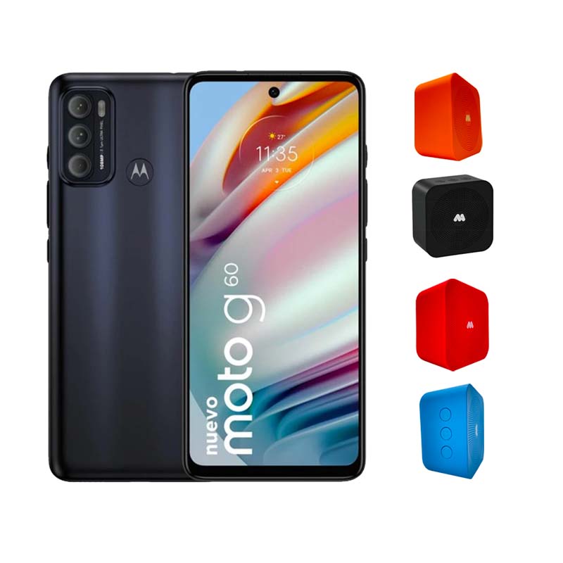 Combo Motorola Moto G60 128GB 4GB Ram Negro + MOBIME Bocina Portátil	