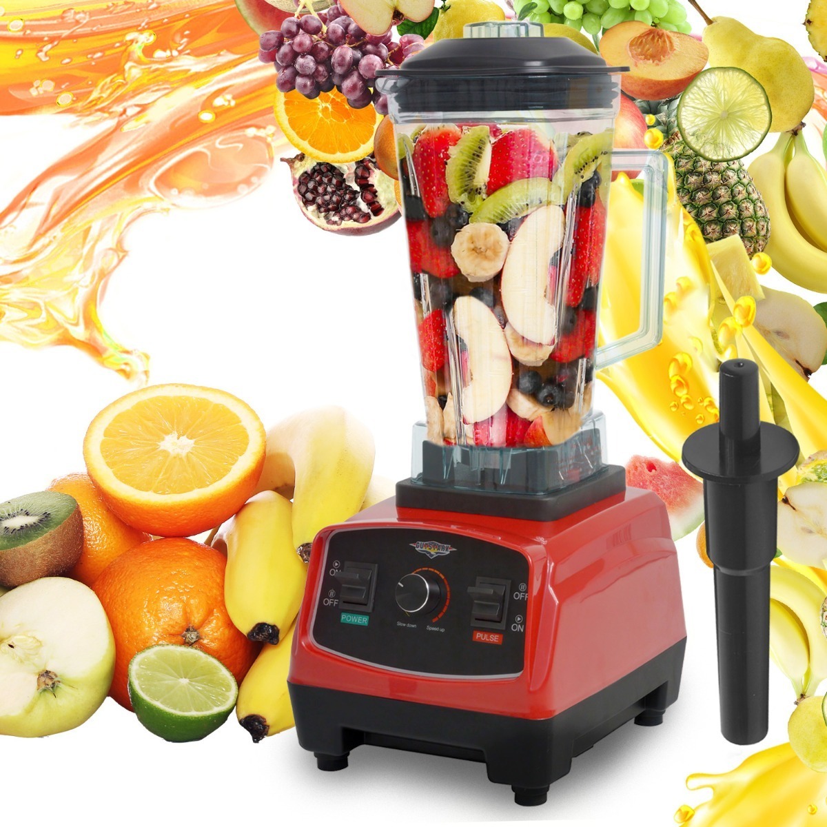 Licuadora Profesional 1500w 2.2l Blender 6 Aspas Industrial