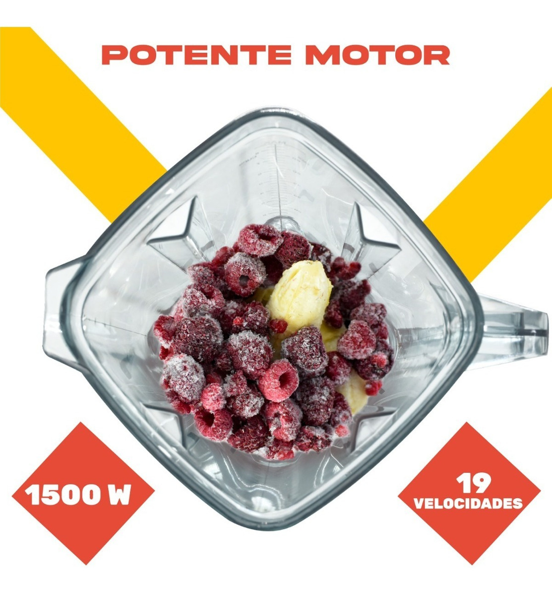 Licuadora Profesional 1500w 2.2l Blender 6 Aspas Industrial