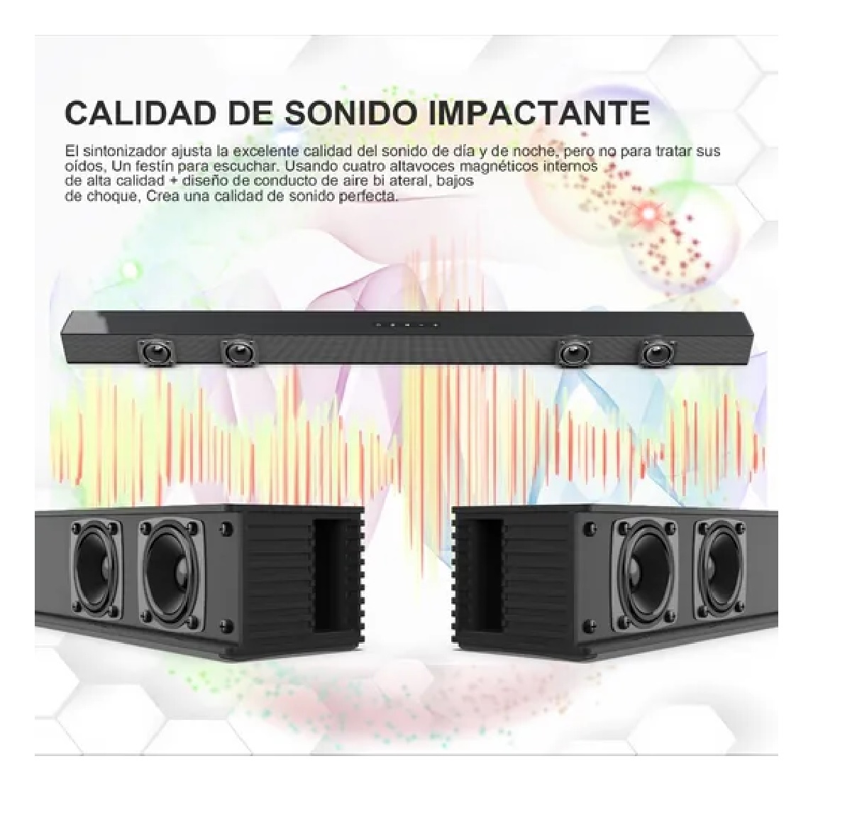 Barra De Sonido Bocina Bluetooth Recargable Soundbar 40w