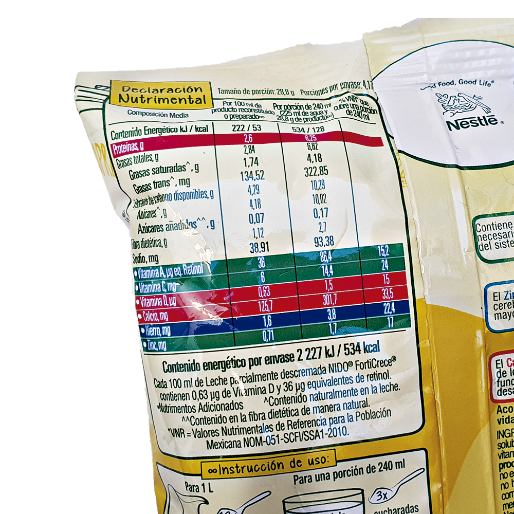 Leche En Polvo Bolsa Forticrece Nido De 120g Nestlé