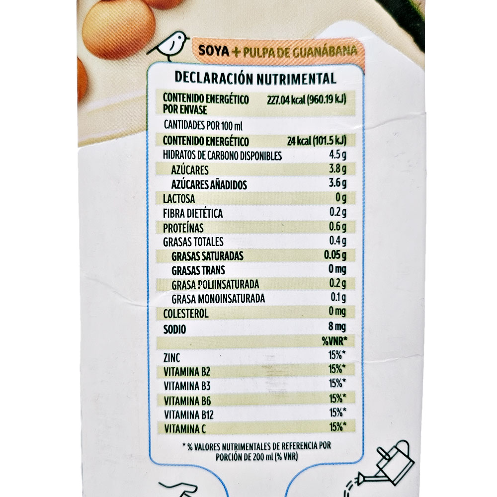 Leche De Soya Ades Sabor Guanábana 946ml Pulpa Especial