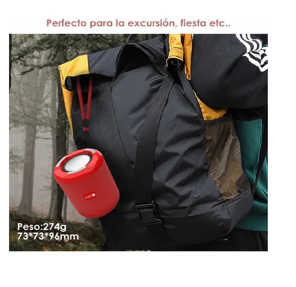 Mini Bocina Portátil Bluetooth Inalámbrica Altavoz Sd Rojo
