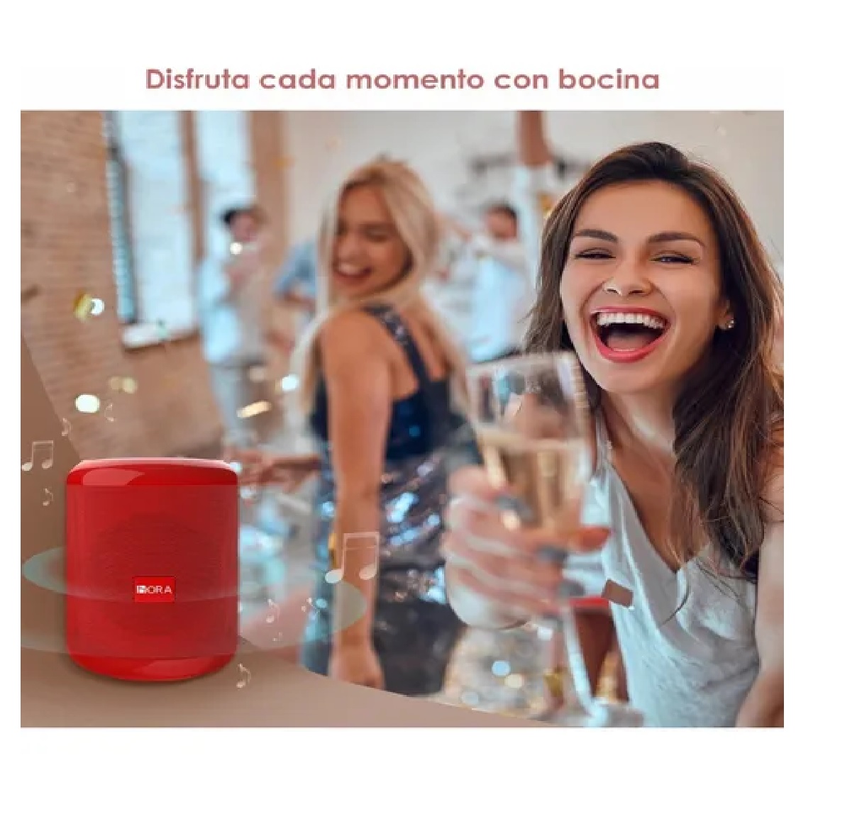 Mini Bocina Portátil Bluetooth Inalámbrica Altavoz Sd Rojo