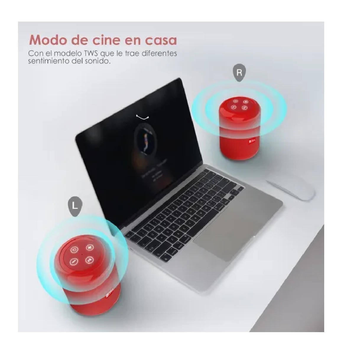 Mini Bocina Portátil Bluetooth Inalámbrica Altavoz Sd Rojo