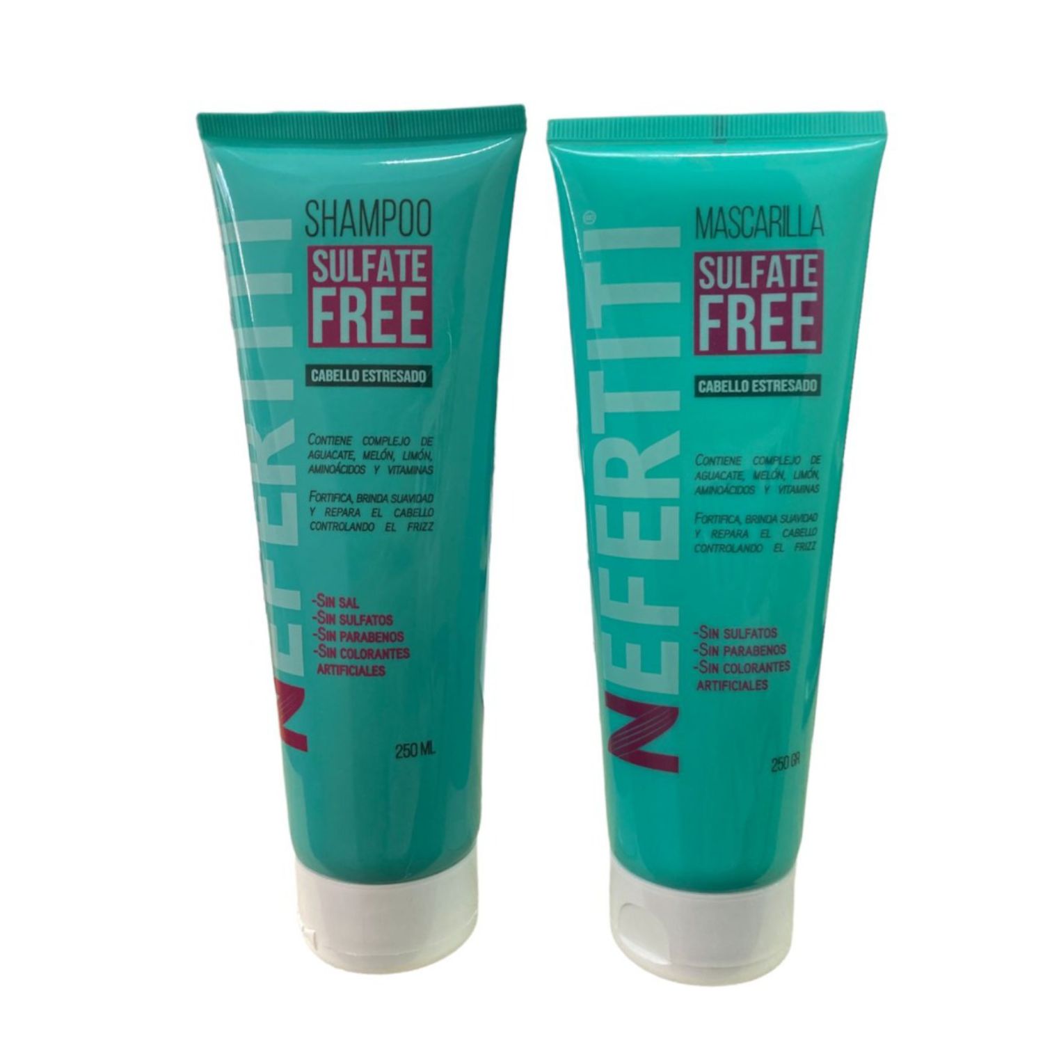 Nefertiti Shampoo Sulfate Free Cabello estresado 250ml + Mascarilla Sulfate free cabello estresado 250ml