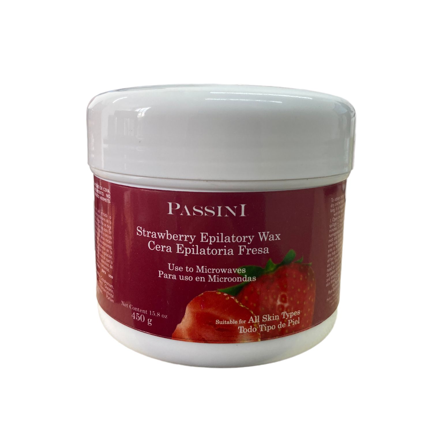 Passini Cera para epilar todo tipo de piel Microondas 450g Fresa 