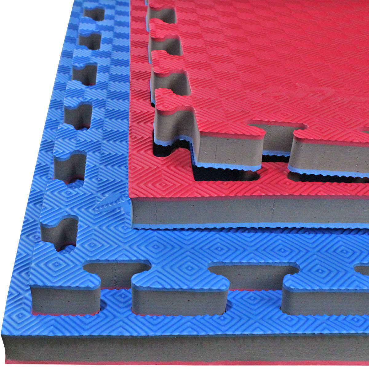 5 pzas de Tatami Oficial WTF 2.5cm Fire Sports Bicolor Azul/Rojo