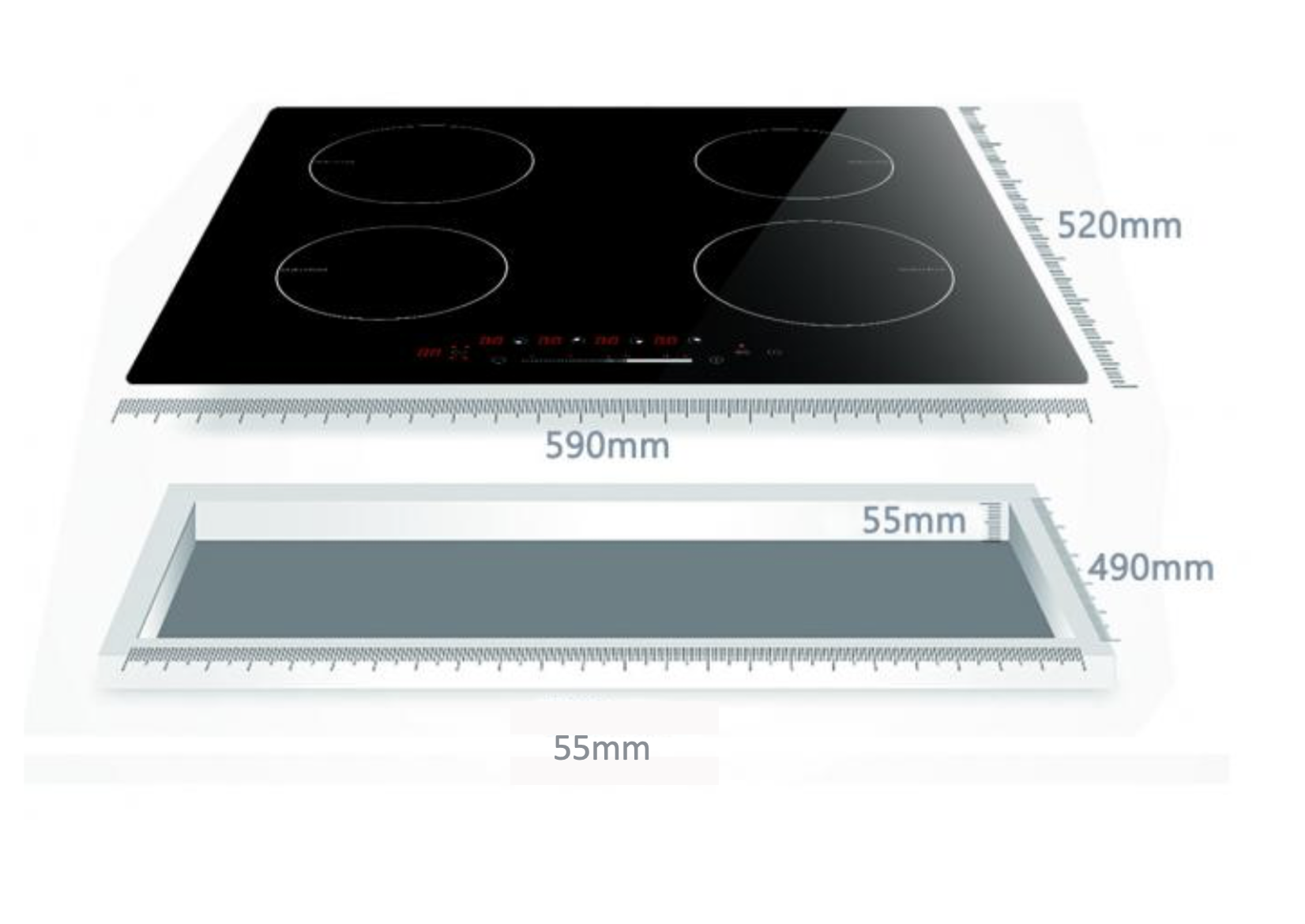 Parrilla Eléctrica de induccion LI4-20 4 Quemadores y Bajo Consumo! 110-127v
