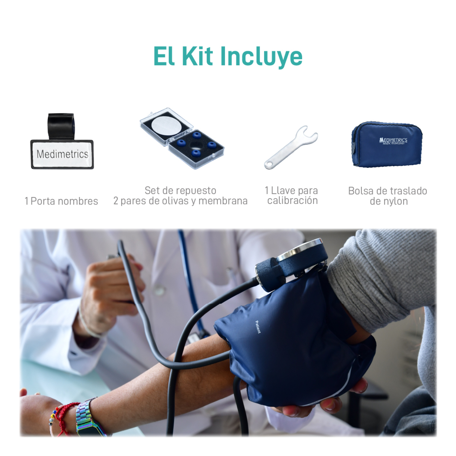 Kit Baumanometro con Estetoscopio de Doble Campana Medimetrics