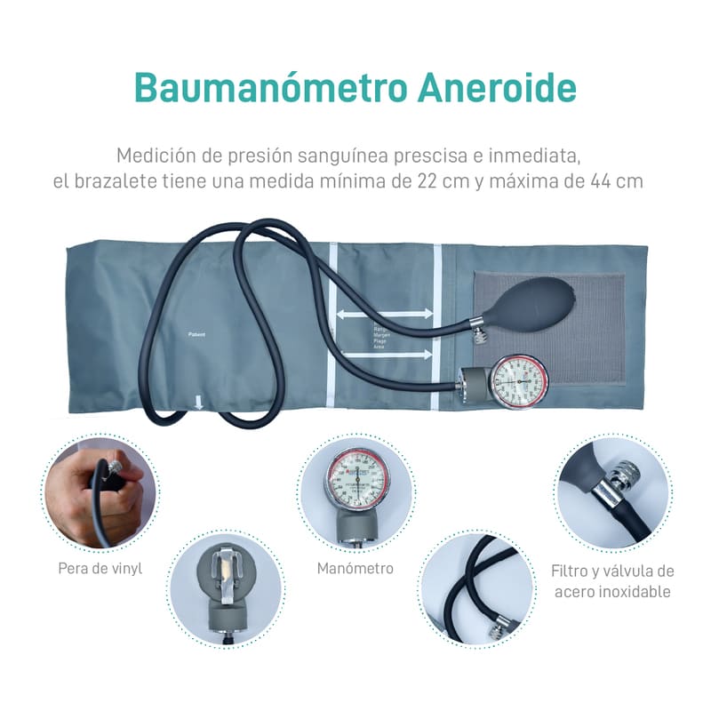 Kit Baumanometro con Estetoscopio de Doble Campana Medimetrics