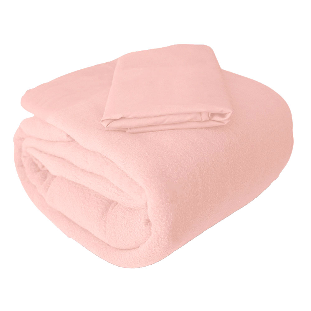 Juego de sábana Queen Polar Térmica, súper Ligera, cómoda y Caliente, Ideal para Noches de frío Rosa Pastel