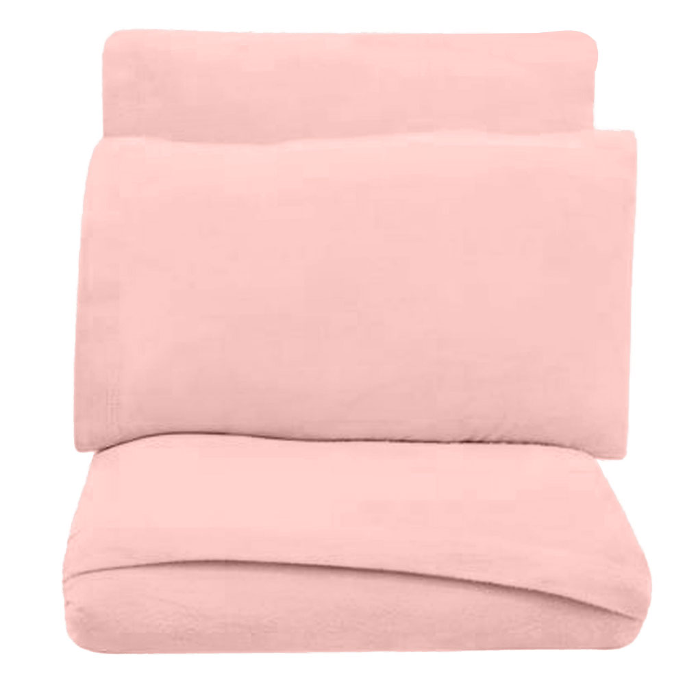 Juego de sábana Queen Polar Térmica, súper Ligera, cómoda y Caliente, Ideal para Noches de frío Rosa Pastel