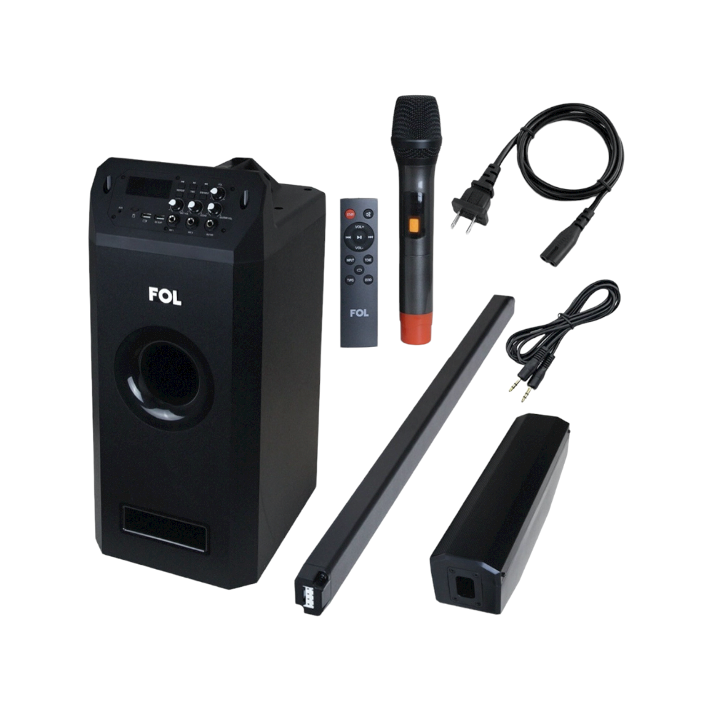 Bocina amplificada de torre Fol Fs-t108 pantalla digital bluetooth 8 pulgadas