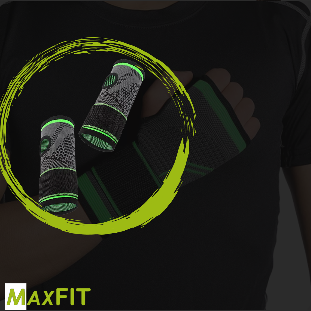 Par Muñequeras Elásticas Compresión Deportiva Maxfit Hw003