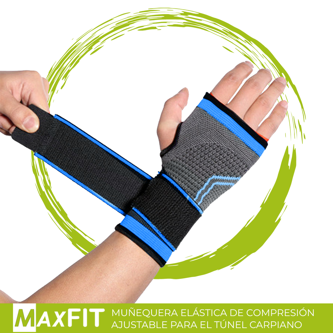 Par Muñequeras Elásticas Compresión Deportiva Maxfit Hw003