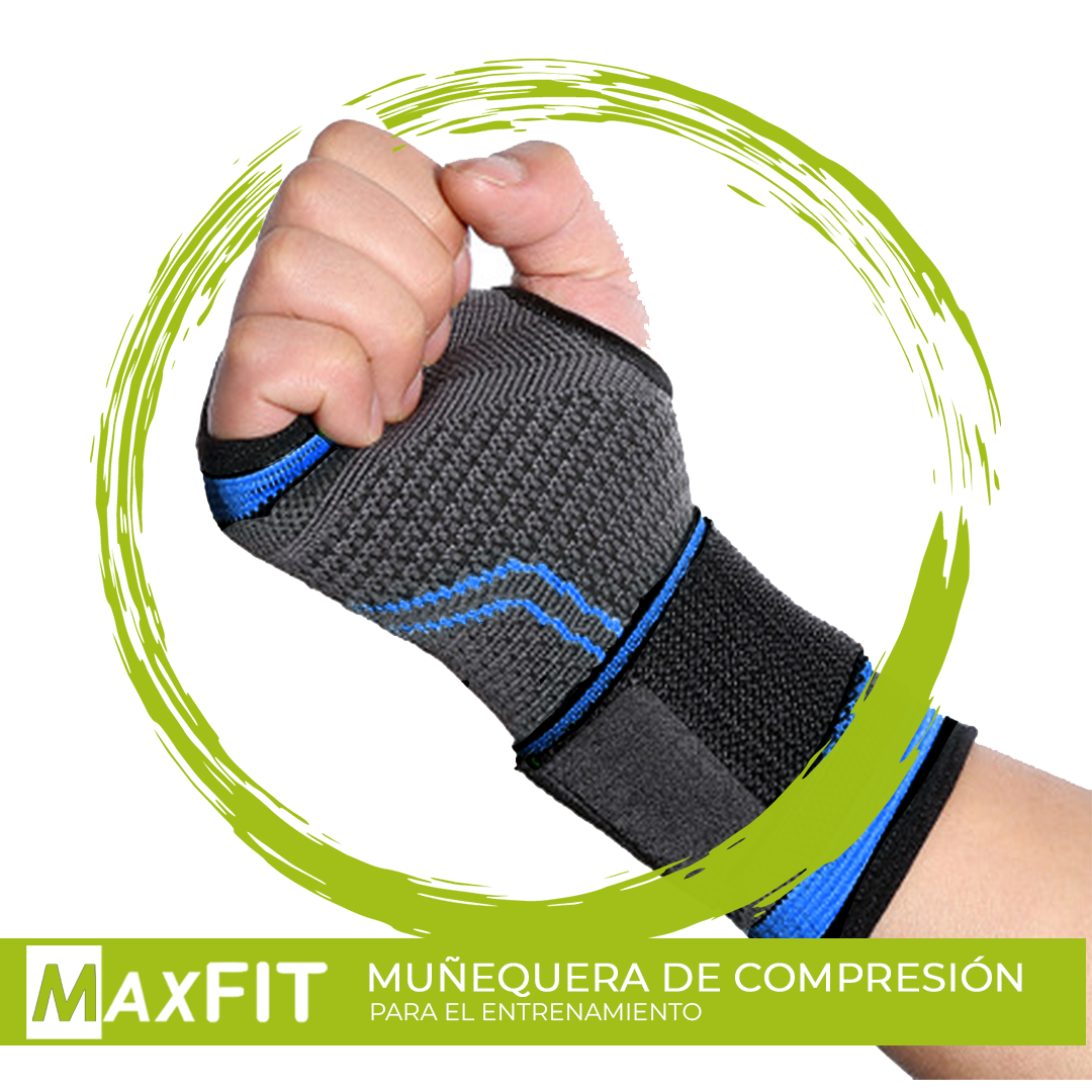 Par Muñequeras Elásticas Compresión Deportiva Maxfit Hw003