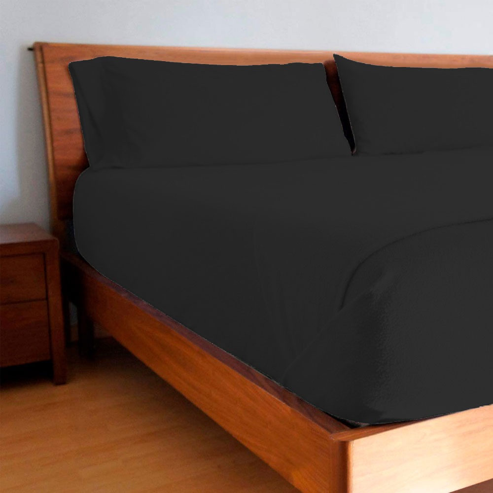 Juego de sábana King Polar Térmica, súper Ligera, cómoda y Caliente, Ideal para Noches de frío Negro