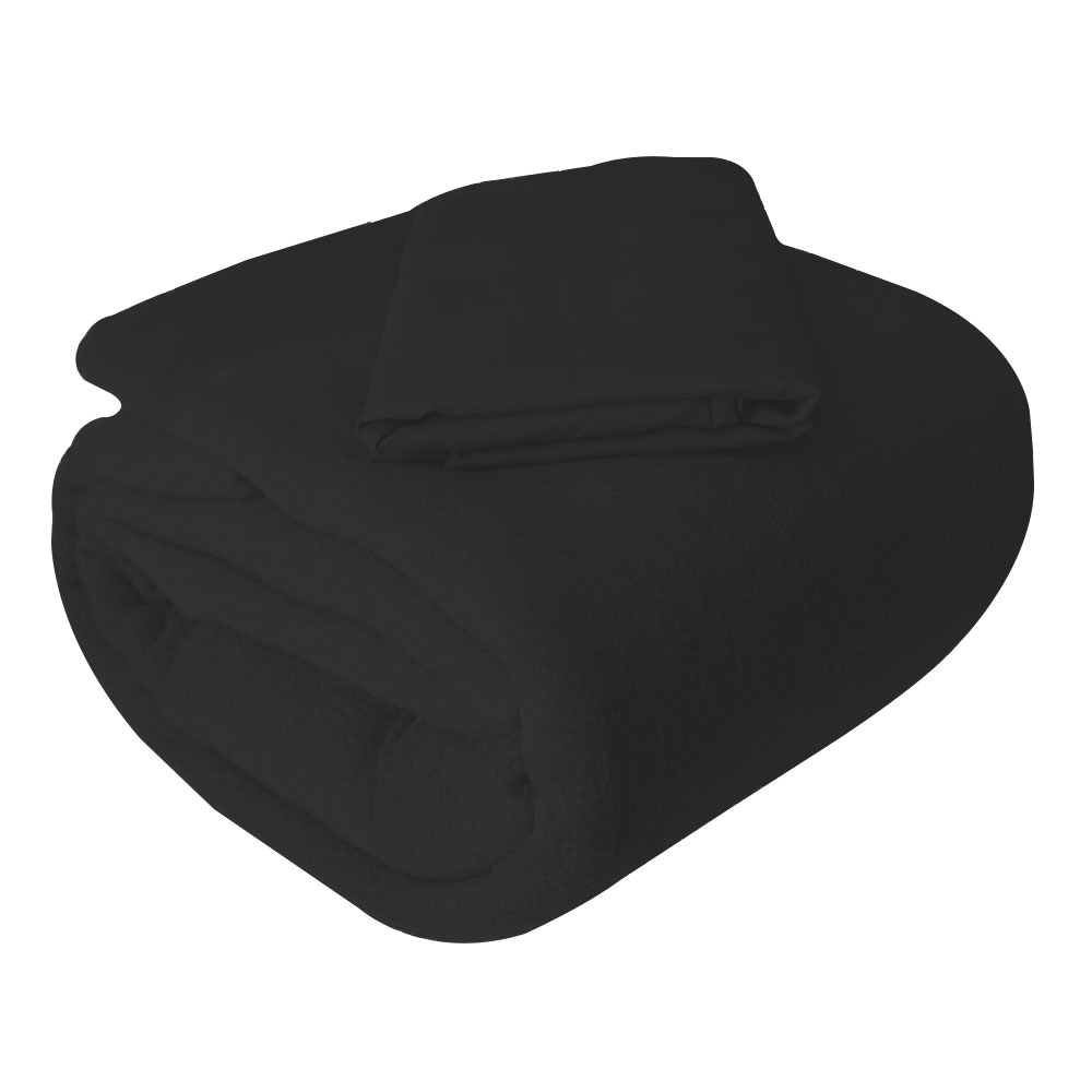 Juego de sábana King Polar Térmica, súper Ligera, cómoda y Caliente, Ideal para Noches de frío Negro