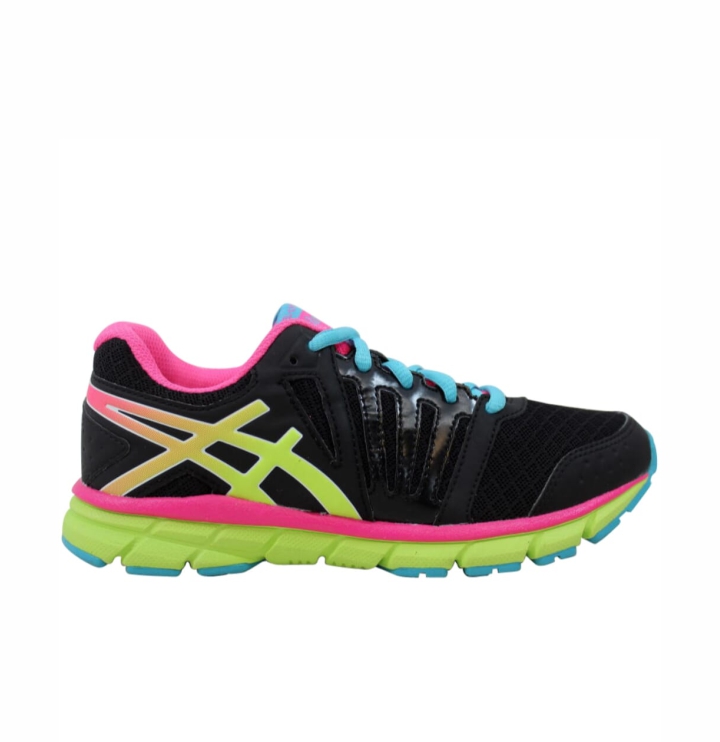 Asics Lyte 33 Negro Amarillo Tenis Infantil C332N