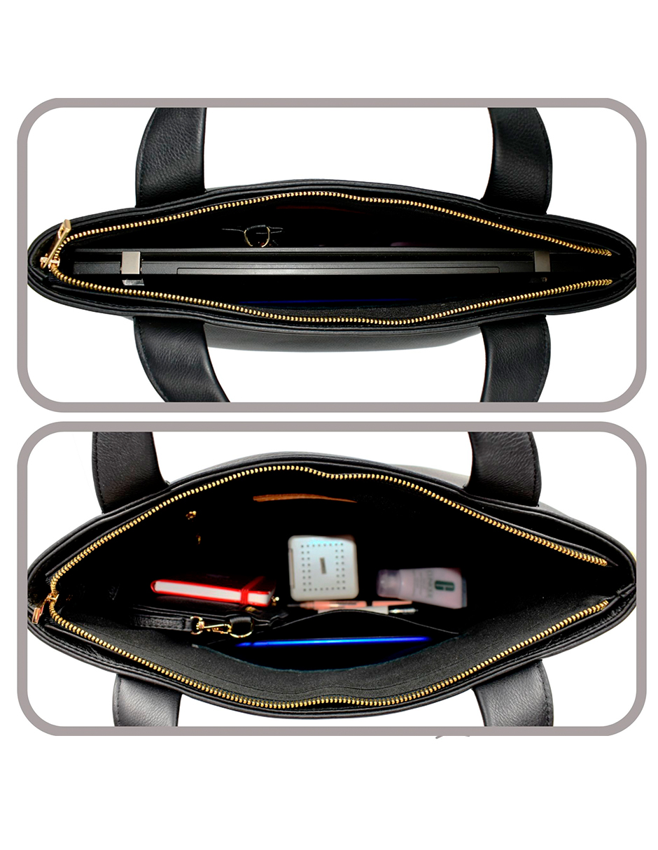 Bolsa bolso tote piel genuina set 3 piezas Montalvo Farret MF654