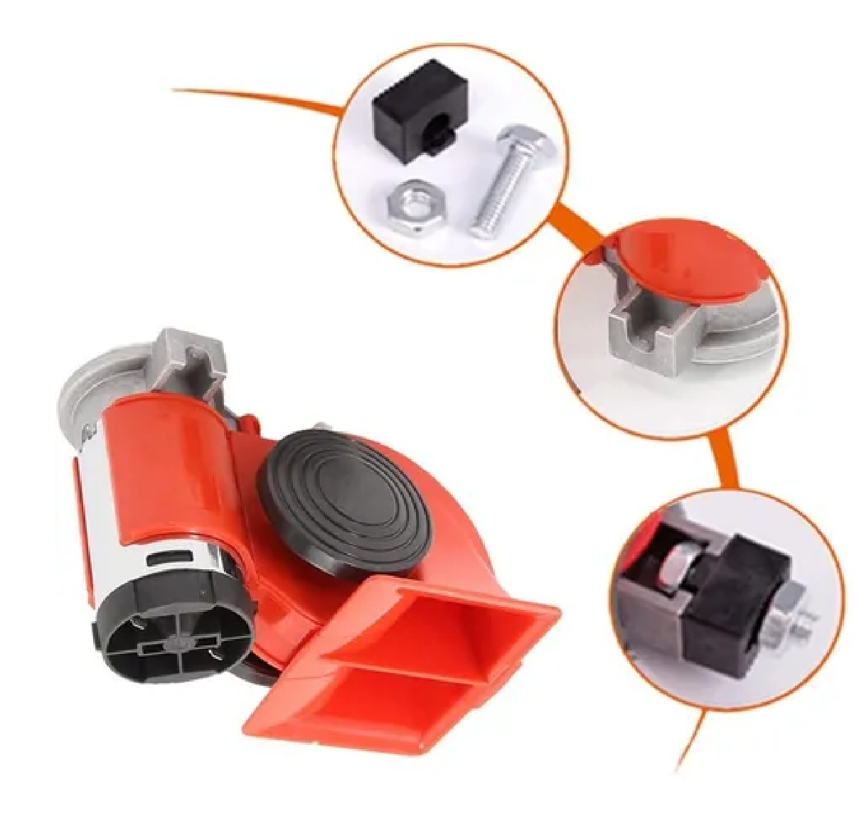 Claxon Corneta Bocina Tono Tren Uso Rudo Súper Potente 12v