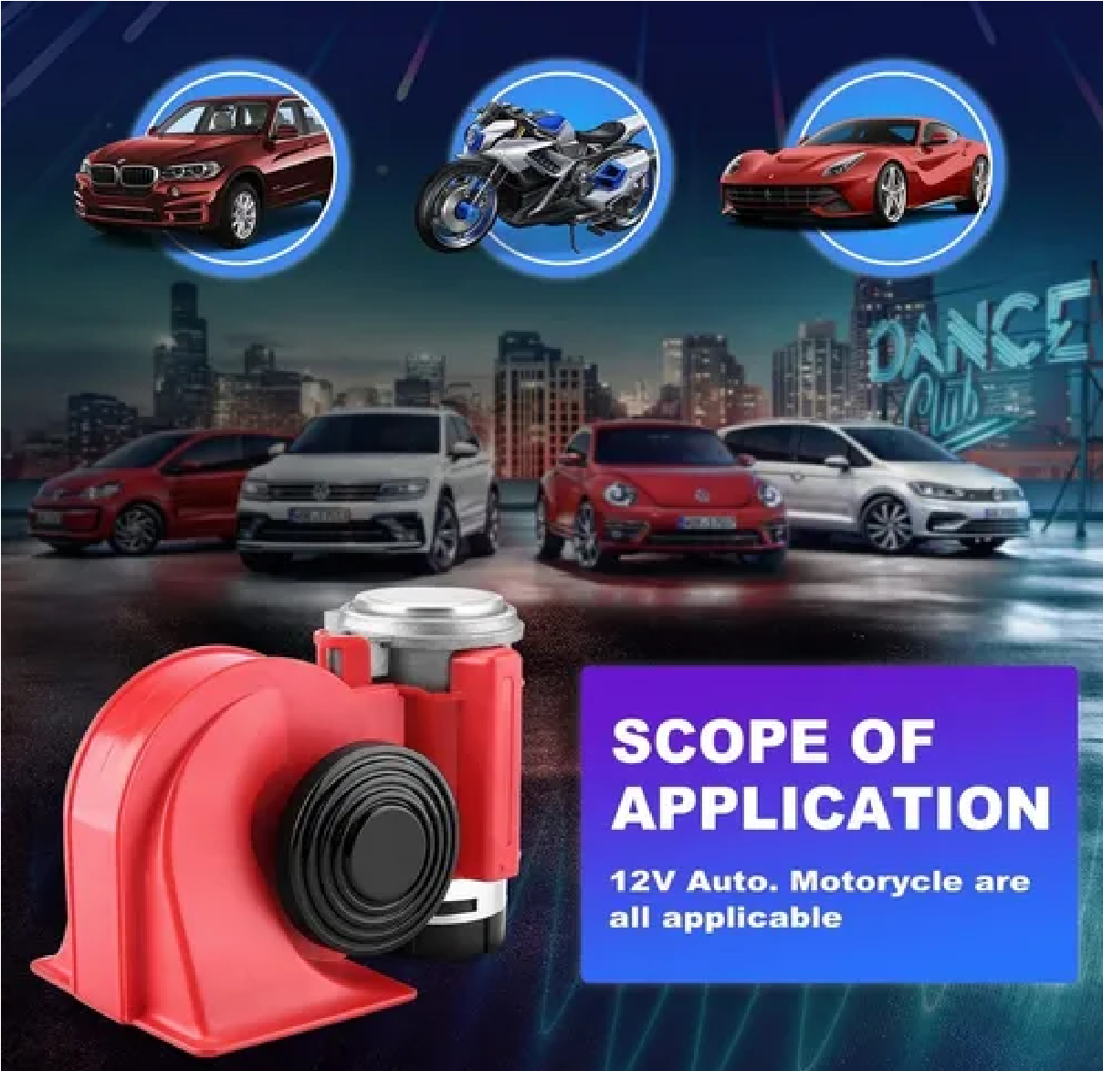 Claxon Corneta Bocina Tono Tren Uso Rudo Súper Potente 12v