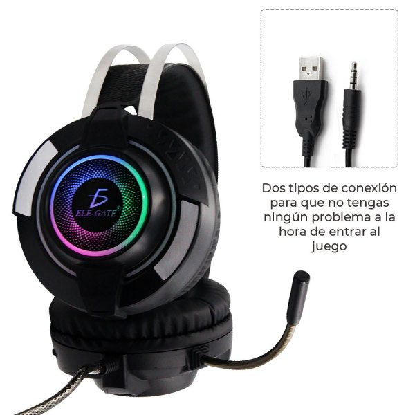 Audífonos Gamer Usb Rgb