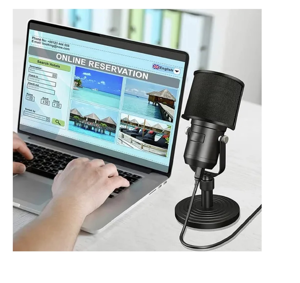 Forma U Filtro Antipop Para Micrófono Profesional 3 Capa