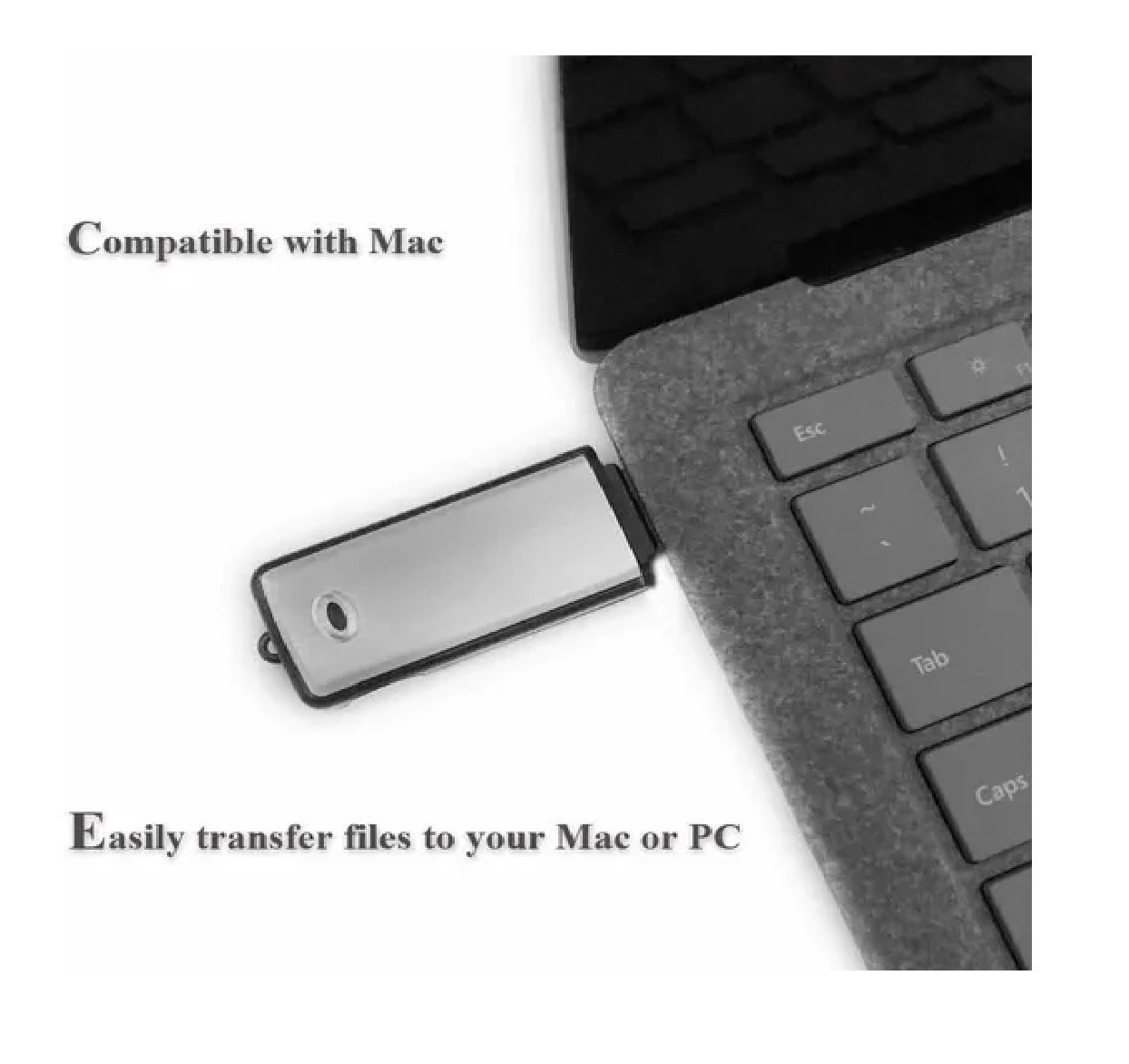 Grabadora De Voz Mini Micrófono Espía Con Usb  Negro