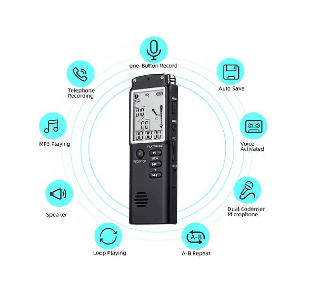 Grabadora De Voz Digital De 16 Gb Activada Por Voz