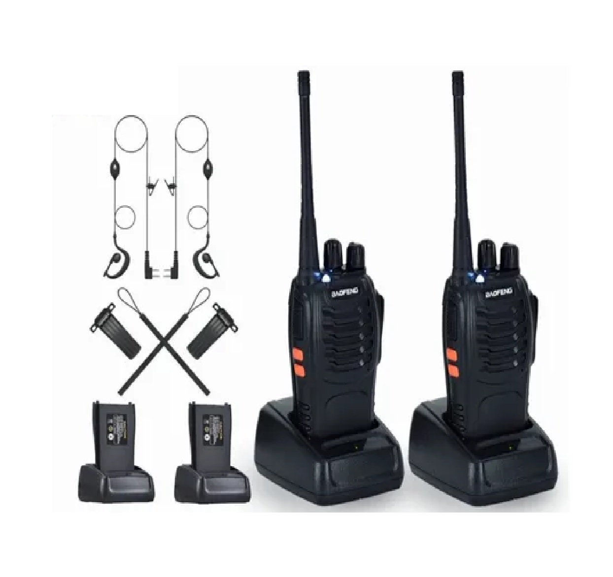 Set Walkie Talkie Bf888s Uhf Con Manos Libres, 