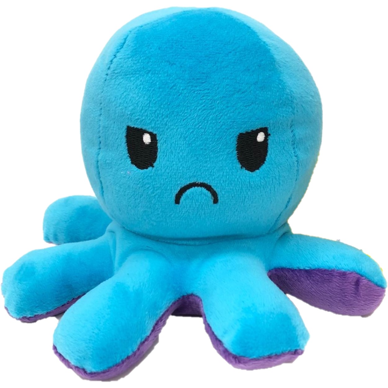 Pulpo Antiestrés Feliz-Enojado - Original, Muy Suave, Peluche Fino