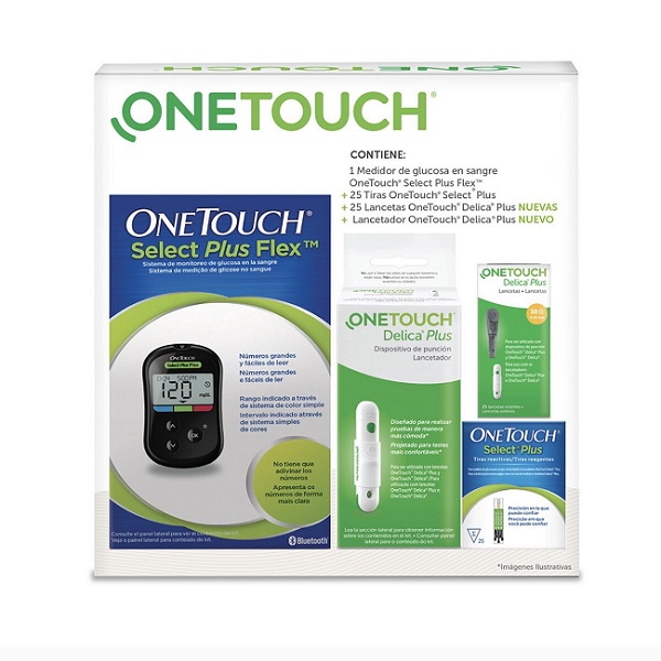 OneTouch Select Plus Flex + 25Tiras + 25Lancetas