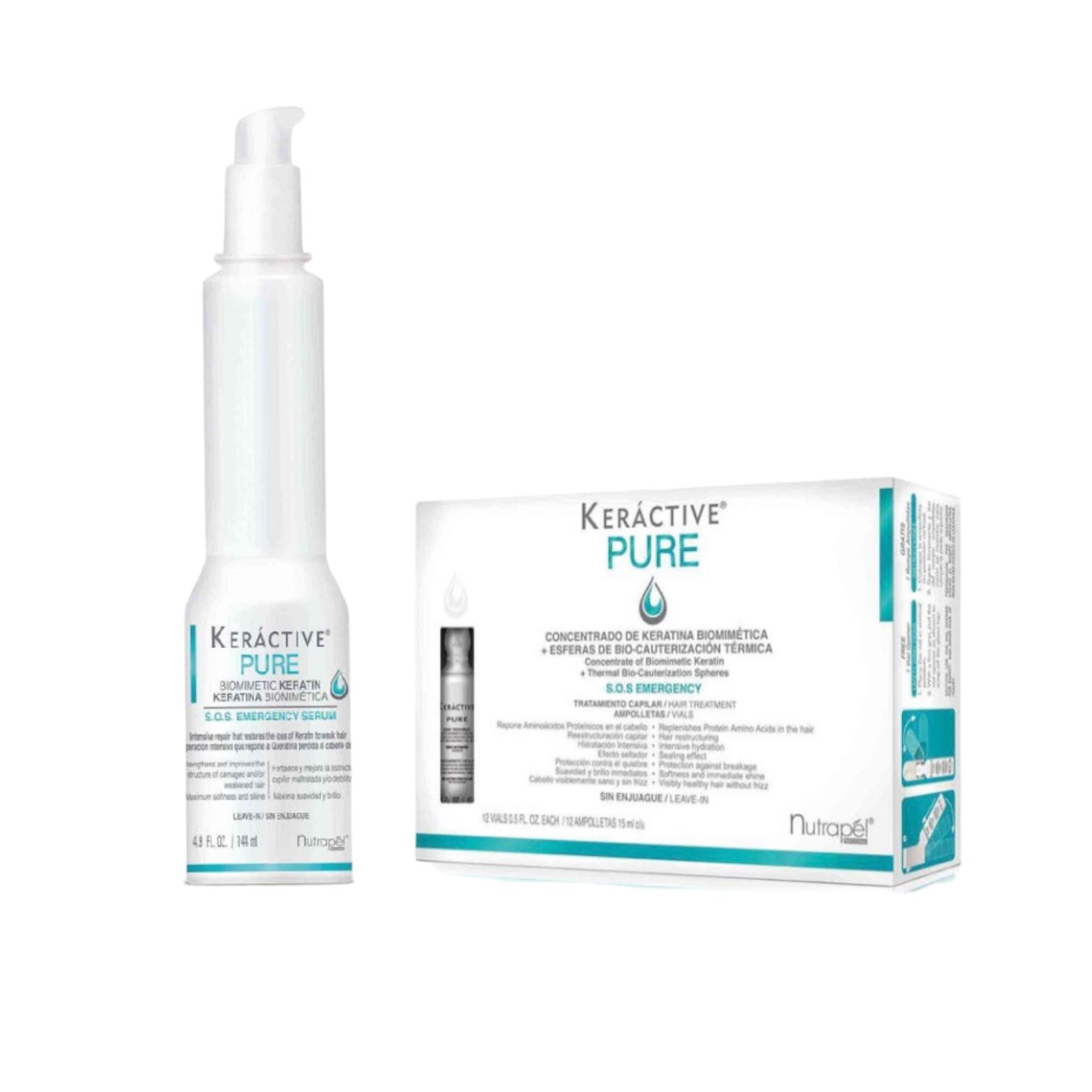 Nutrapel Pure Keratina biomimetica 144ml + Pure ampolletas