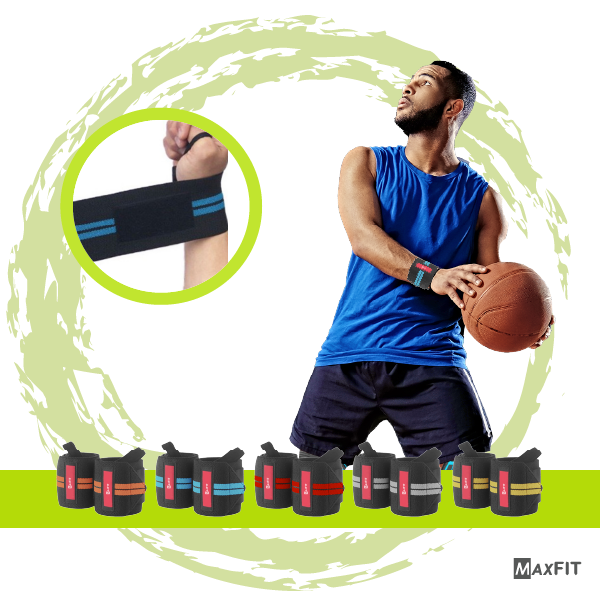 Par De  Muñequeras De Crossfit Para Gimnasio Maxfit Mod-hw002