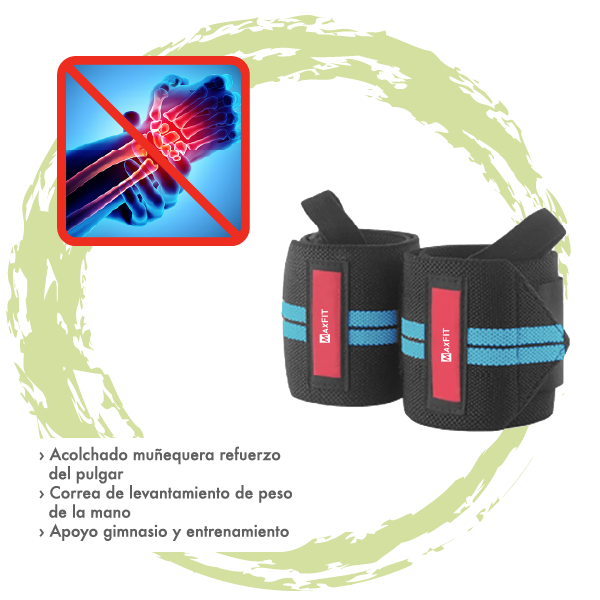 Par De  Muñequeras De Crossfit Para Gimnasio Maxfit Mod-hw002