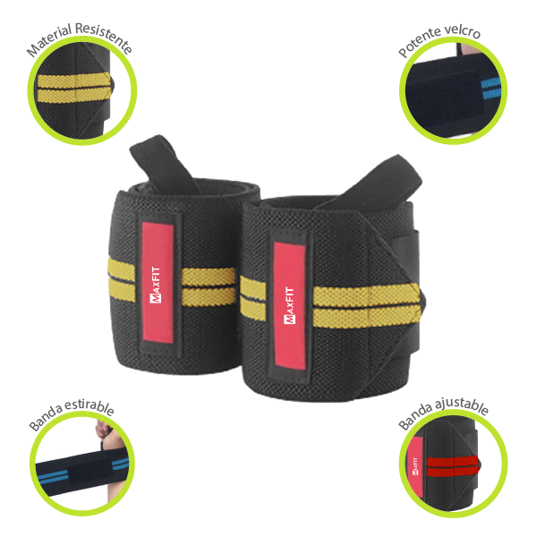 Par De  Muñequeras De Crossfit Para Gimnasio Maxfit Mod-hw002