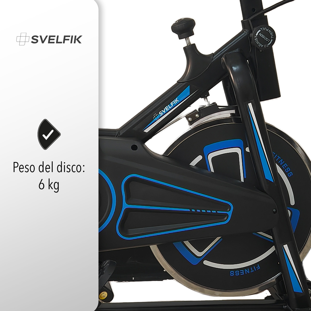 Bicicleta fija para spinning Svelfik - Spin Fit 6kg Azul lite