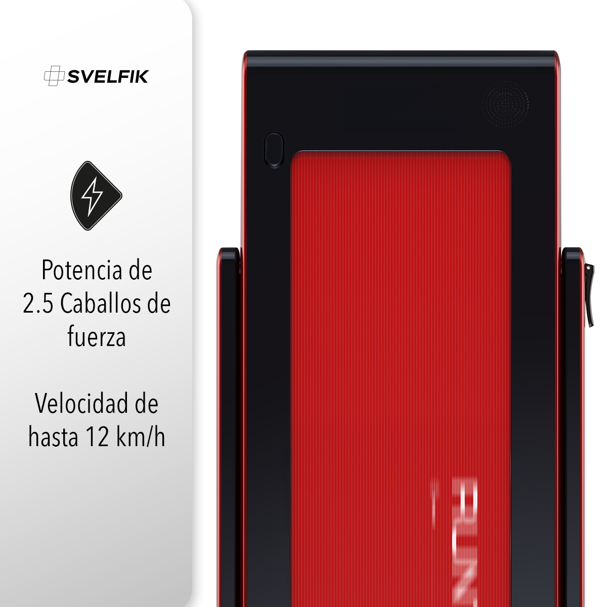 Caminadora Runtech-Advance eléctrica con bocina bluetooth Rojo con Negro