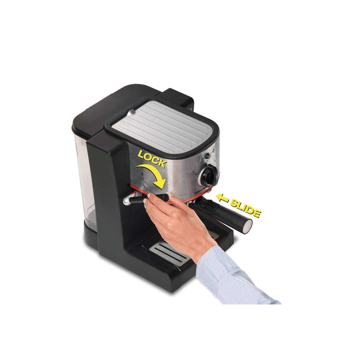 Hamilton beach 40792 cafetera espresso de 2 tazas, para cappuccino y mocha