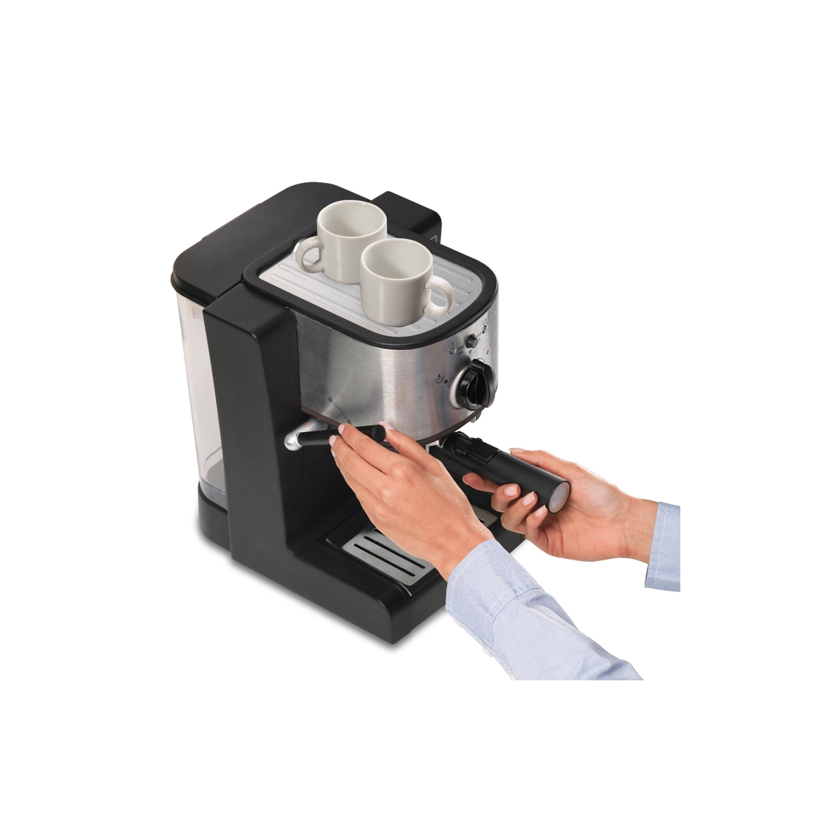 Hamilton beach 40792 cafetera espresso de 2 tazas, para cappuccino y mocha