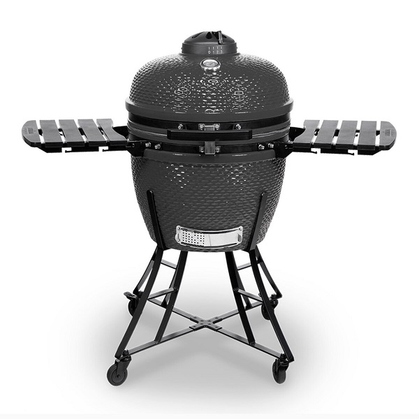 Asador de cerámica a carbón color gris