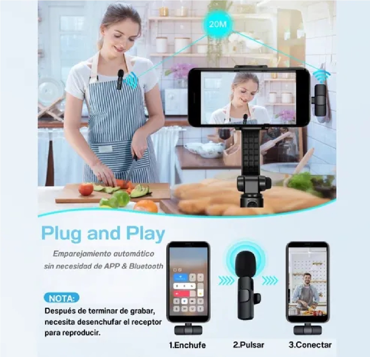 Micrófono Inalámbrico Solapa Para Android,usb C Micrófono